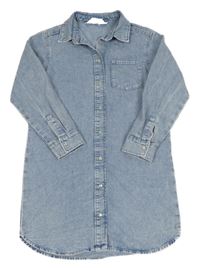 Modré riflové košilové šaty H&M