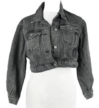 Dámská šedá riflová crop bunda Dazy