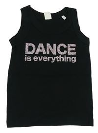 Černý crop top se třpytivými nápisy