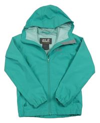 Zelená šusťáková jarní funkční bunda s kapucí Jack Wolfskin