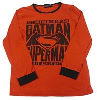 Červené pyžamové triko s potiskem - Batman vs Superman