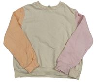 Béžová mikina s barevnými rukávy H&M