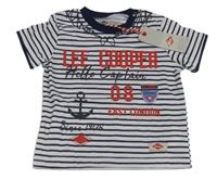 Bílo-tmavomodré pruhované tričko Lee Cooper