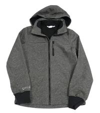 Tmavošedá melírovaná softshellová bunda s kapucí H&M