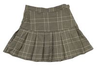 Béžovo-tmavohnědá kostkovaná vzorovaná sukně H&M