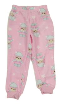 Světlerůžové fleecové pyžamové kalhoty s obrázky little kids