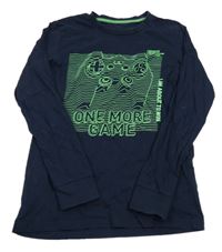 Tmavomodré triko s ovladačem C&A