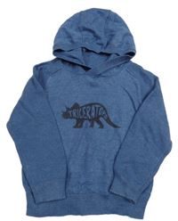 Modrý svetr s dinem a kapucí Vertbaudet