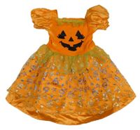 Kostým - Oranžové sametovo/tylové šaty - dýně George