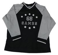 Šedo-černé sportovní triko s číslem 