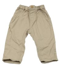 Béžové plátěné kalhoty H&M