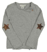 Šedý melírovaný zavinovací svetr H&M