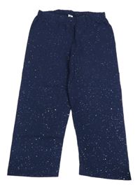 Tmavomodré třpytivé capri legíny YIGGA