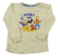 Béžové triko s Mickeym a kamarády Disney
