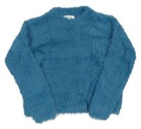 Modrý chlupatý svetr H&M