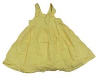 Žluté plátěné šaty se vzorem Mothercare
