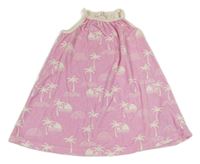 Růžovo-smetanové froté šaty s palmami M&S