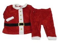 2set - Červeno-bílá sametová mikina + kalhoty - Santa F&F