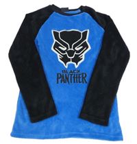 Modro-černá chlupatá mikina s Černým Panterem Marvel