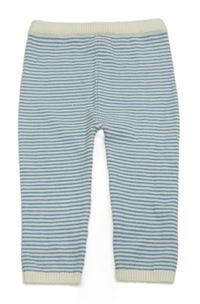 Světlemodro-bílé proužkované pletené tepláky M&S