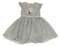 Stříbrné tylové šaty s Frozen Disney