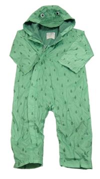 Zelená šusťáková jarní kombinéza se vzorem a kapucí M&S