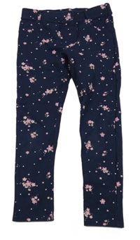 Tmavomodré tregíny s kytičkami Dopodopo