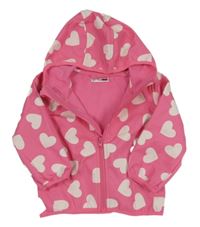 Růžová softshellová bunda se srdíčky a kapucí Ergee