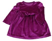 Tmavorůžové sametové šaty 