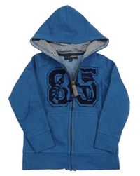 Modrá propínací mikina s číslem a kapucí Charles Vögele