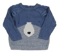 Modrý svetr s medvídkem Mothercare