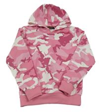 Růžovo-bílá army mikina s kapucí Edefa