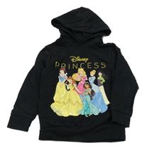 Černá mikina s princeznami a kapucí Disney