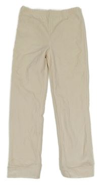 Smetanové žebrované sametové kalhoty Tu