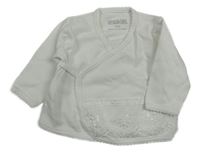 Bílé zavinovací triko s krajkou Hello Baby 