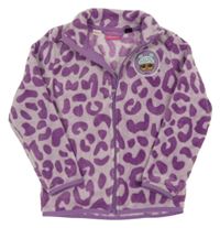 Fialovo-světlefialová vzorovaná propínací chlupatá mikina L.O.L. Surprise 