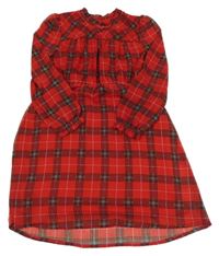 Červeno-barevné kostkované šifonové šaty Wonder Nation