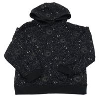 Černá mikina s vesmírem a kapucí Primark