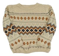 Béžový vzorovaný svetr Nutmeg