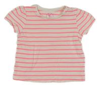 Bílo-neonově růžové pruhované tričko TU 