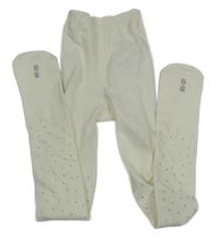 Smetanové punčocháče s puntíky Ergee