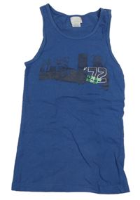 Modré tílko s nápisem a číslem Hot&Spicy 