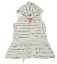 Bílo-šedá pruhovaná vesta s nápisy a kapucí Seagull