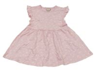 Světlerůžové bavlněné šaty s palmami Smile