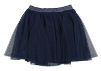 Tmavomodrá tylová sukně se stříbrným pasem Tchibo