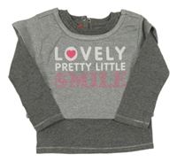 Tmavošedo-šedá mikina s nápisem 