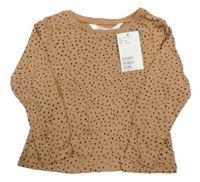 Nové - Béžové puntíkaté triko H&M