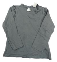 Šedé triko s volánky H&M