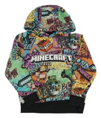 Barevná vzorovaná mikina s Minecraft a kapucí Next
