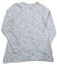 Bílo-šedo-černé melírované triko C&A